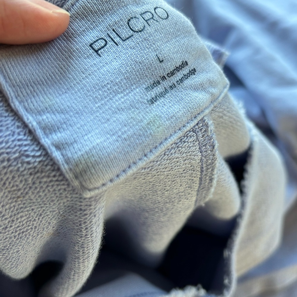 Anthropologie Pilcro Lavender Cropped V-Neck Sweatshirt - Picture 10 of 11